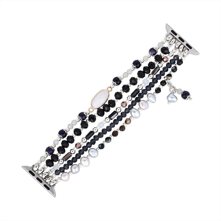 Olivenorma Obsidian White Agate Apple Watch Strap Wrap Bracelet - image 4