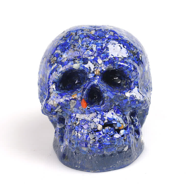 Olivenorma Natural Crystal Skull Gemstone Decoration  - Lapis Lazuli - image 14