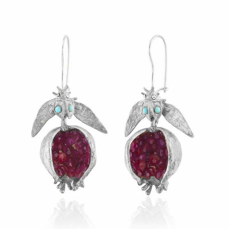 Olivenorma Lucky Pomegranate Seed Fashion Earrings - Silver - image 2