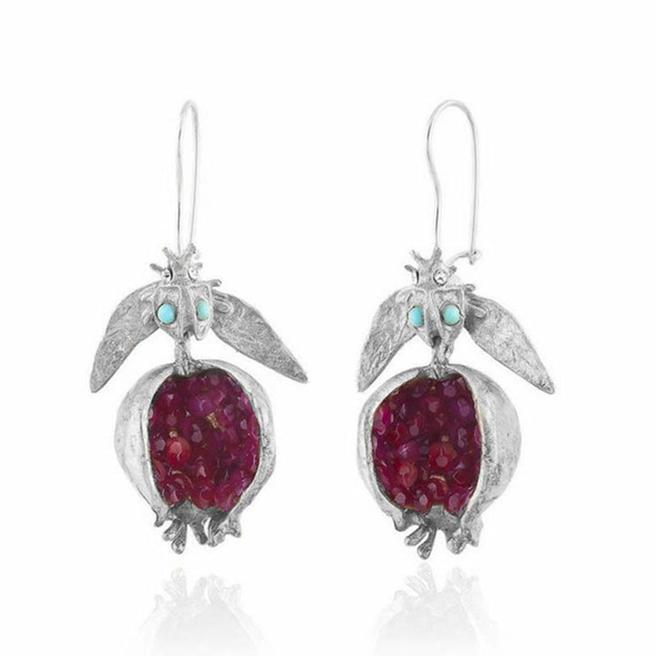 Olivenorma Lucky Pomegranate Seed Fashion Earrings - Silver - image 2