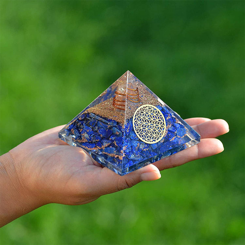 Olivenorma Lapis Lazuli Flower Of Life Orgone Pyramid - image 3