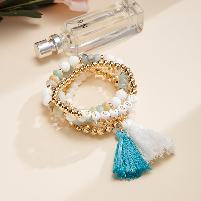 Olivenorma Set of 6 Engraved Natural Crystal Bracelets - image 30