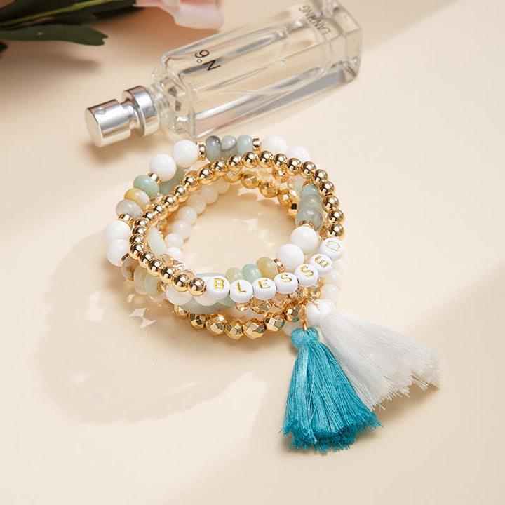 Olivenorma Set of 6 Engraved Natural Crystal Bracelets - image 30