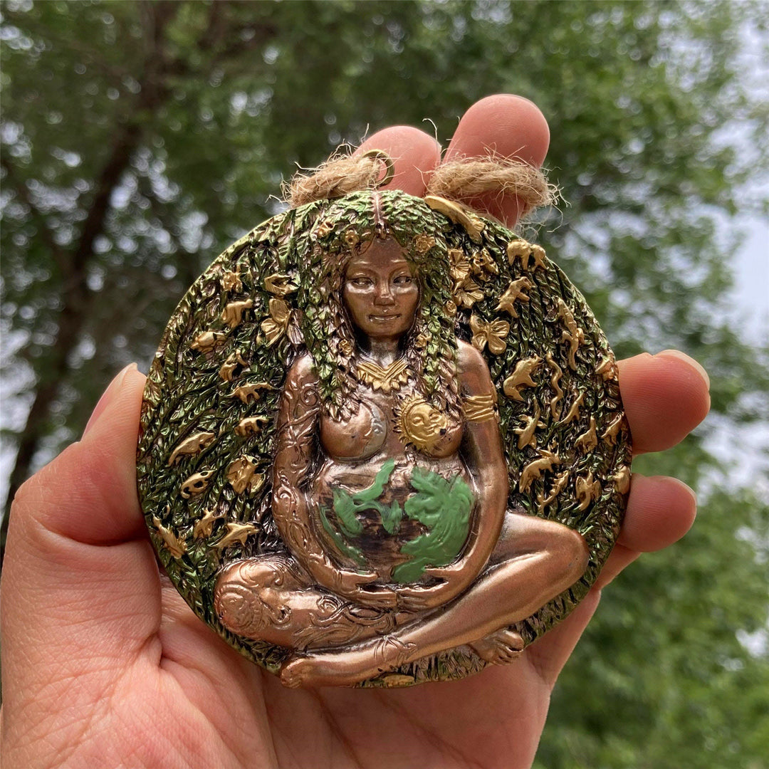 Olivenorma Statue Of Goddess Gaia Pendant Resin Decorations Wall Decor - image 2