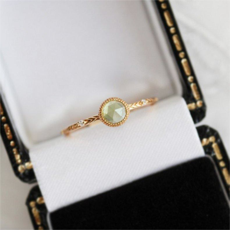 Olivenorma Natural Round Cut Green Peridot Ring - image 6