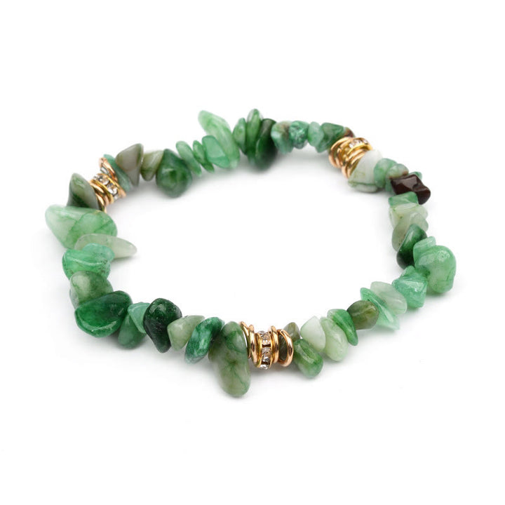 Olivenorma Irregular Stone Crystal Crushed Beads Bracelet - Green Aventurine - image 22