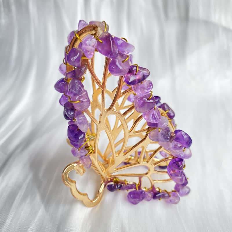 Amethyst Or Rose Quartz Butterfly Shape Hairpin - image 3