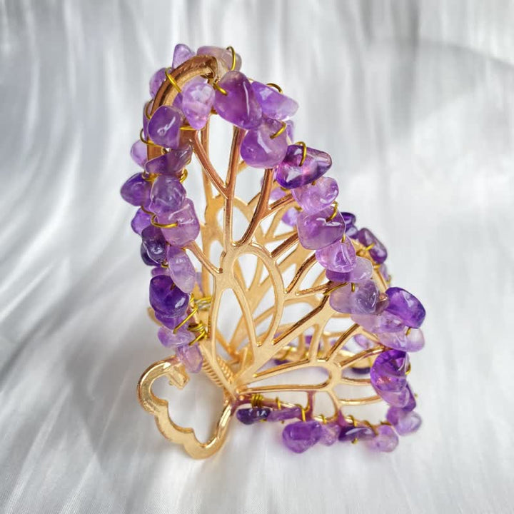 Amethyst Or Rose Quartz Butterfly Shape Hairpin - image 3