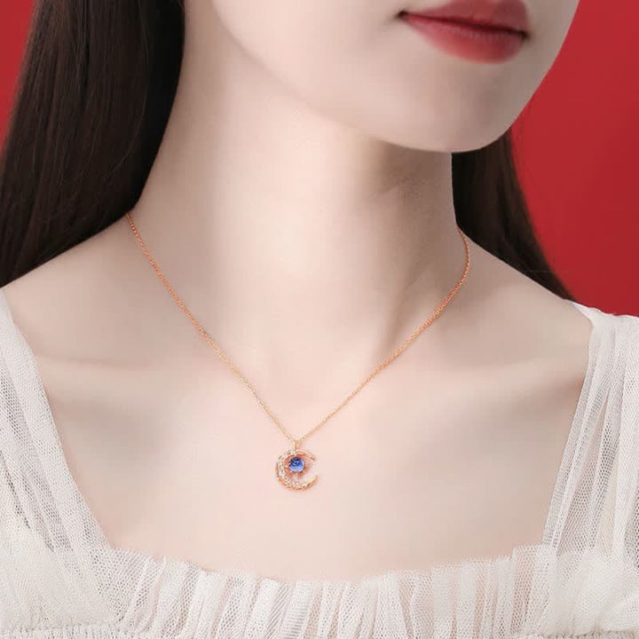 Olivenorma Celestial Dainty Moon Moonstone Necklace - image 2