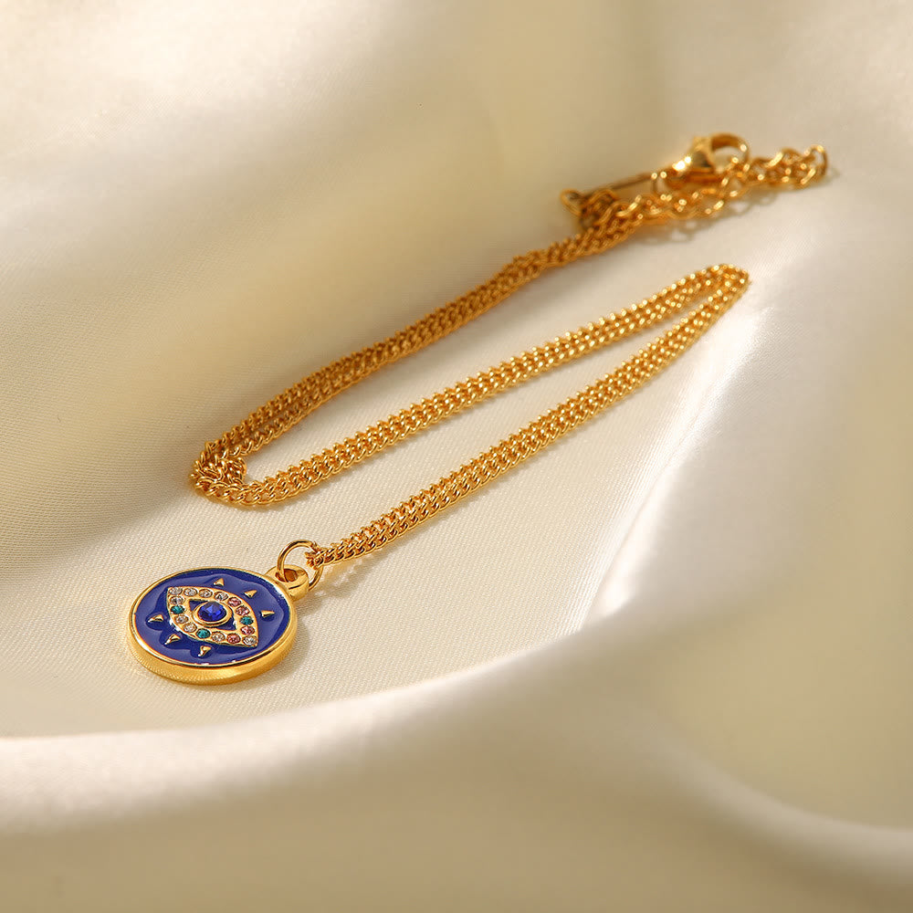 Olivenorma White Zircon Evil Eye Pendant Necklace - image 3