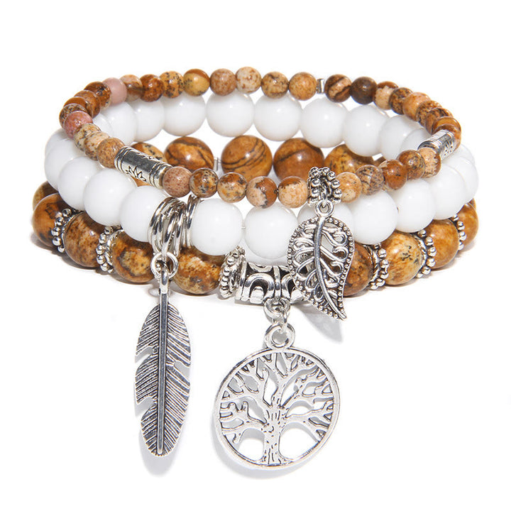 Olivenorma "Nature's Healing Moments" Tree Of Life 3 Pieces Bracelet Set - Picture Jasper - image 7