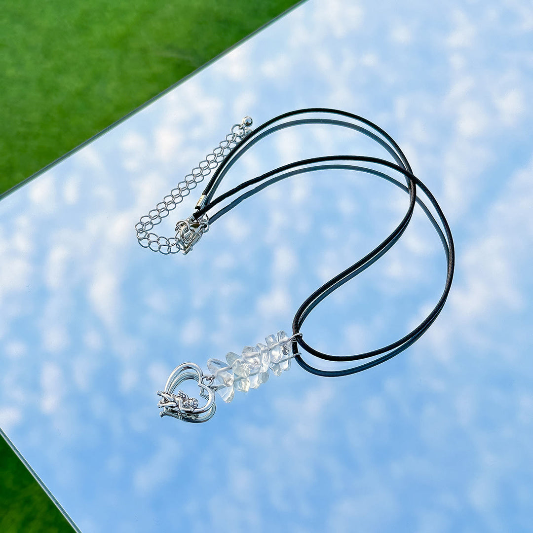 Olivenorma Natural Stone Butterfly Tassel Leather Wax Thread Necklace - image 13