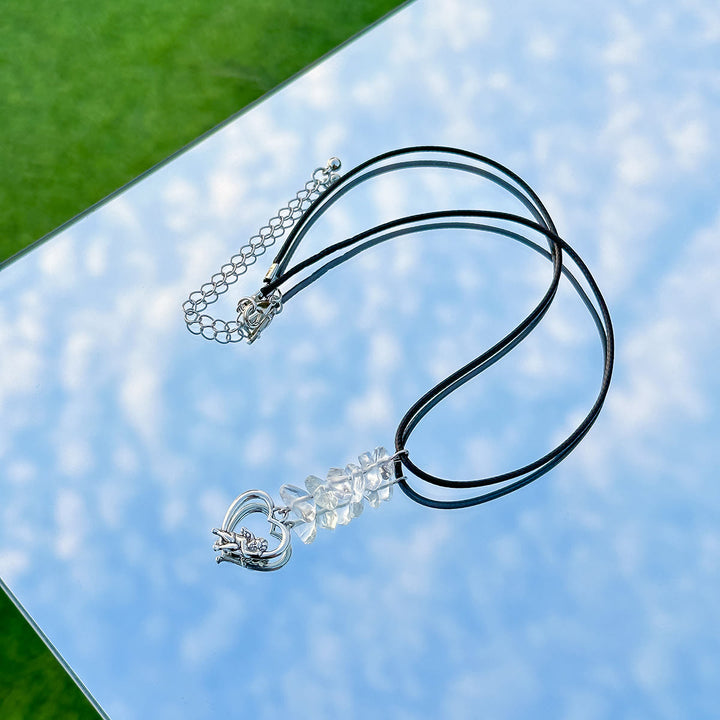 Olivenorma Natural Stone Butterfly Tassel Leather Wax Thread Necklace - image 13