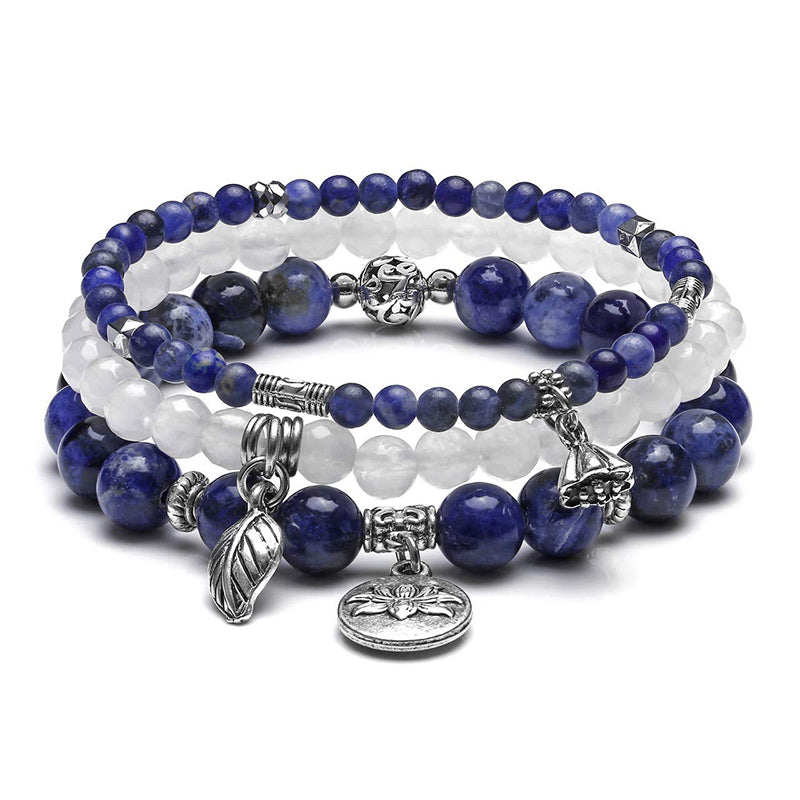 Olivenorma Sodalite Lotus Balance 3 - Piece Bracelet - Sodalite - image 0