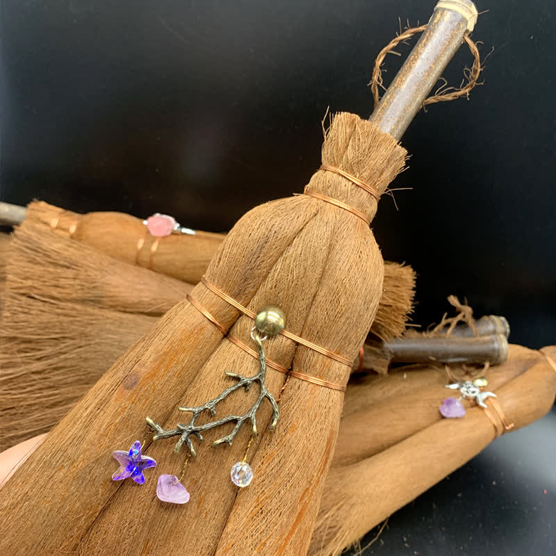 Olivenorma Crystal Straw Broom Star Ornament - Branch & Amethyst - image 23