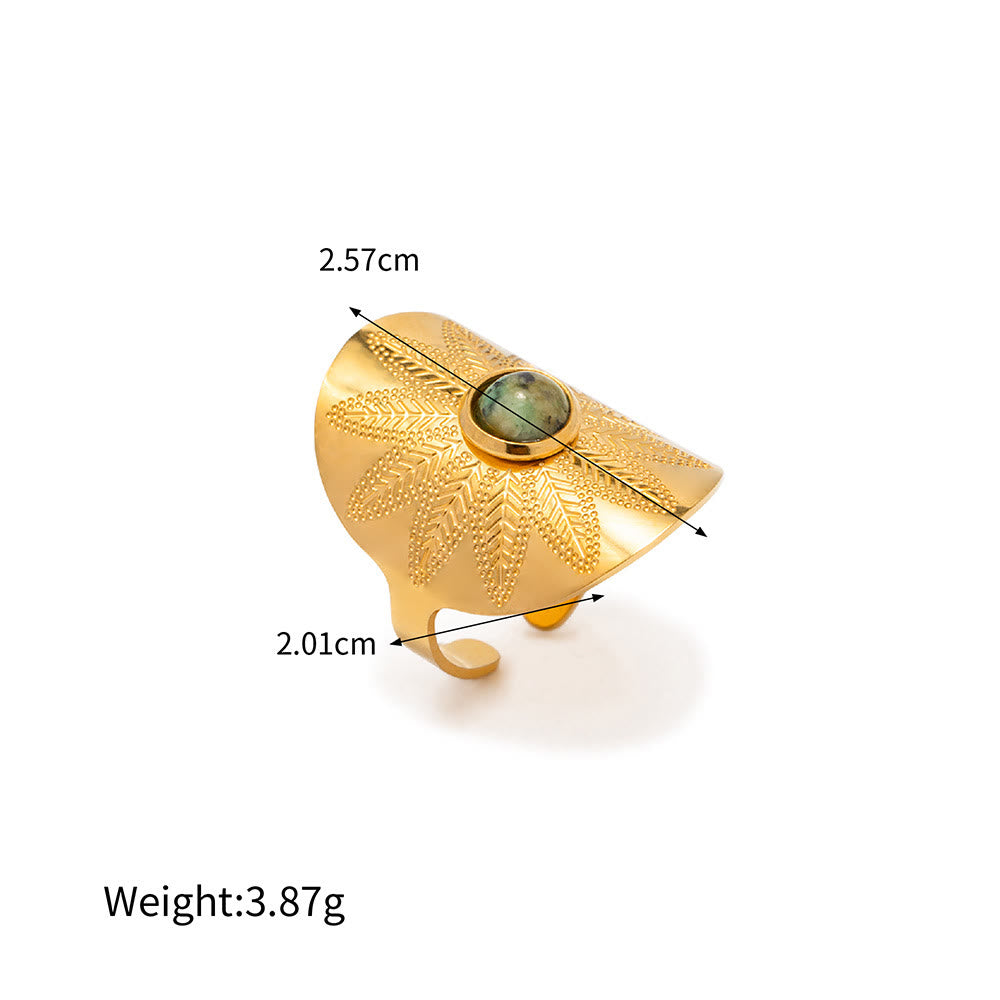 Olivenorma Natural Malachite Adjustable Irregular Ring - African Turquoise - image 8