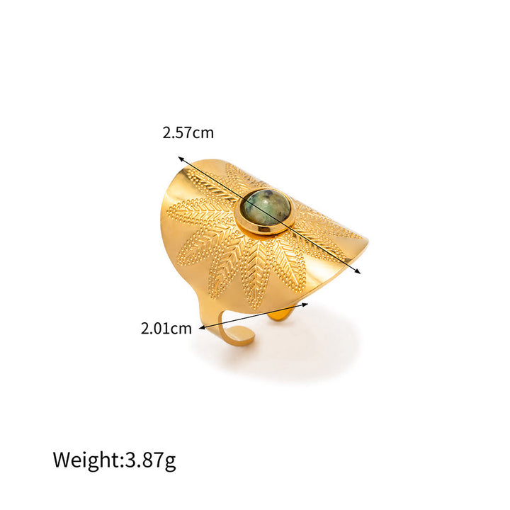 Olivenorma Natural Malachite Adjustable Irregular Ring - African Turquoise - image 8