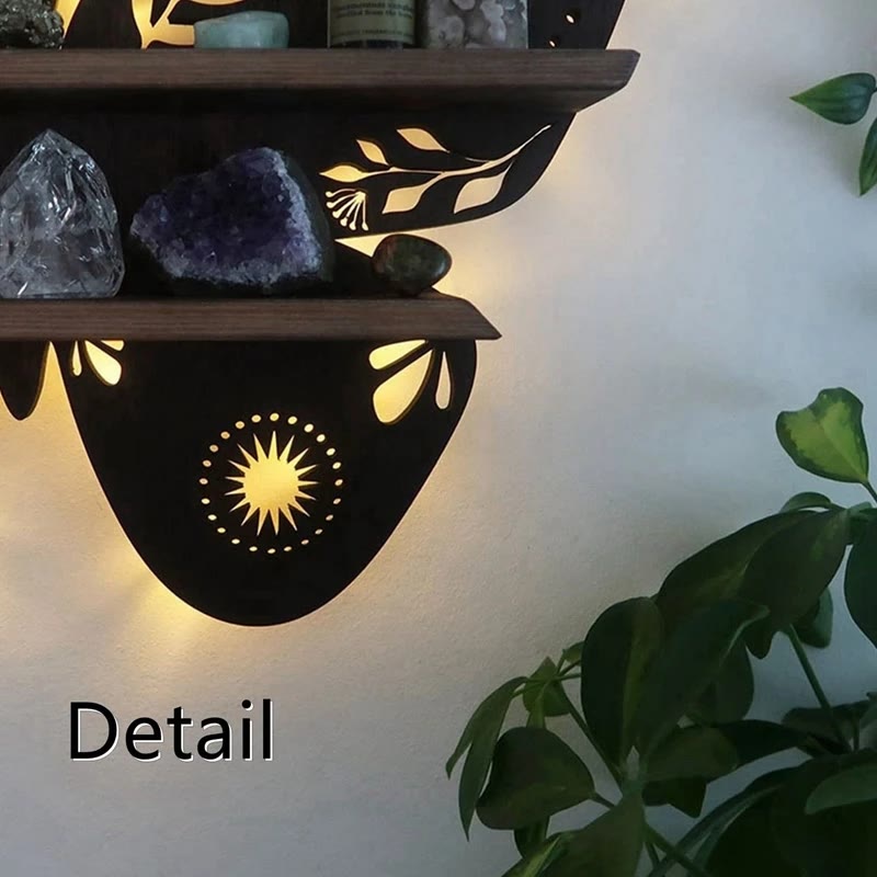 Olivenorma Wooden Butterfly Shelves Crystal Lamp Shelf - image 1
