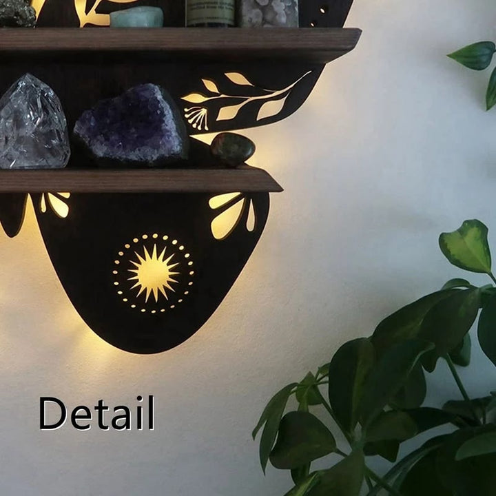 Olivenorma Wooden Butterfly Shelves Crystal Lamp Shelf - image 1