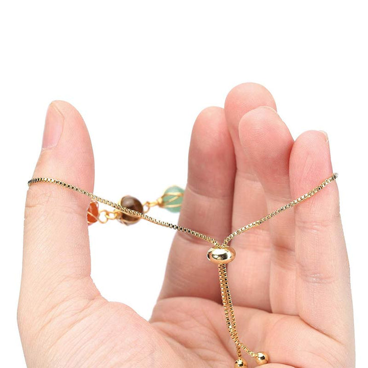 Chakra Natural Golden Color Adjustable Yoga Bracelet - image 4