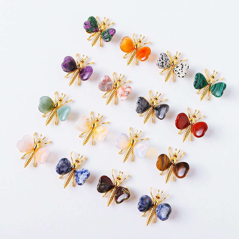 Olivenorma Natural Crystal Agate Dragonfly Gemstone Decoration - image 29