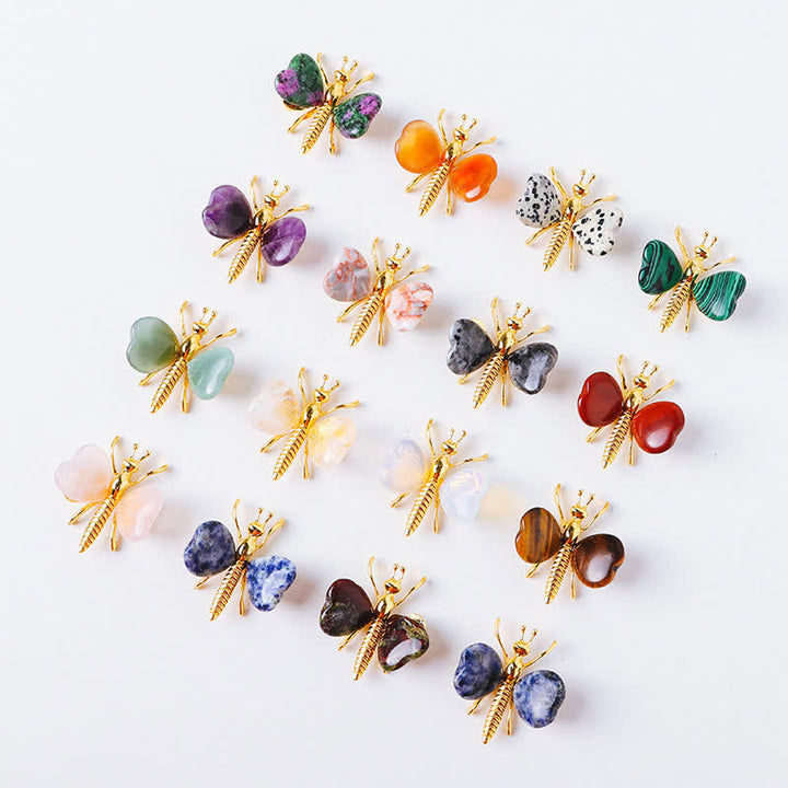 Olivenorma Natural Crystal Agate Dragonfly Gemstone Decoration - image 29