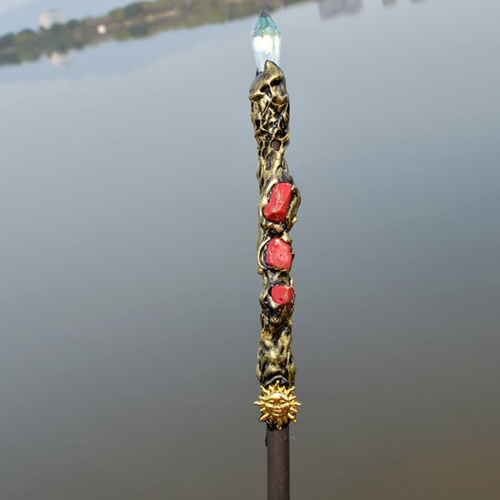 Olivenorma Moon And Sun Fairy Crystal Wands - Red Coral & Clear Crystal - image 21