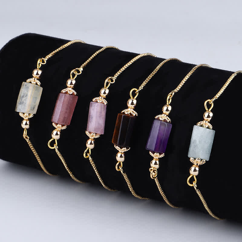 Olivenorma Delicate Natural Crystal Gold Chain Bracelet - image 18