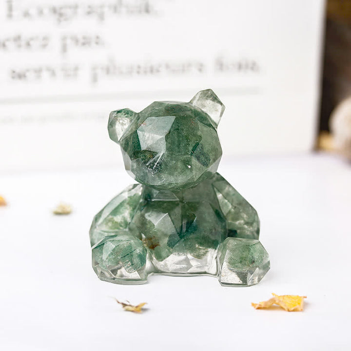Olivenorma Mirror Sitting Bear Gemstone Decoration - Green Aventurine - image 7