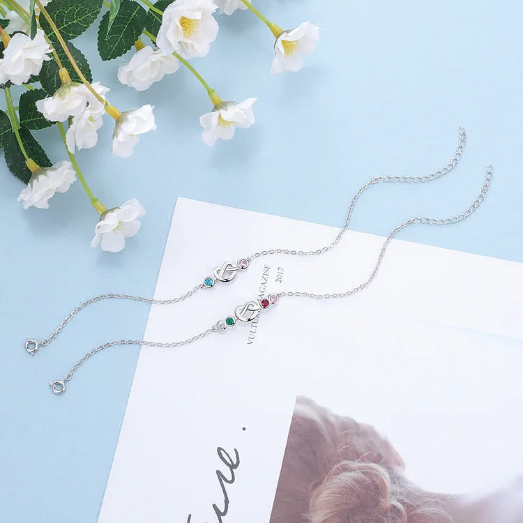 Olivenorma Personalized Heart 2-5 Birthstones Bracelet - image 7
