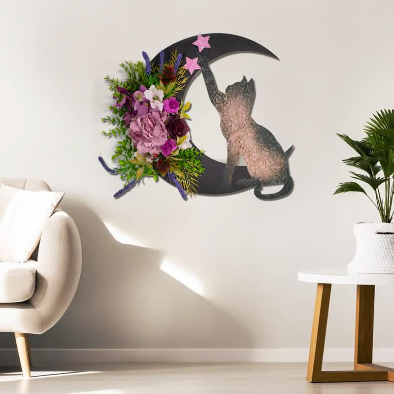 Olivenorma Celestial Lunar Moon And Kitty Wall Decor - image 1