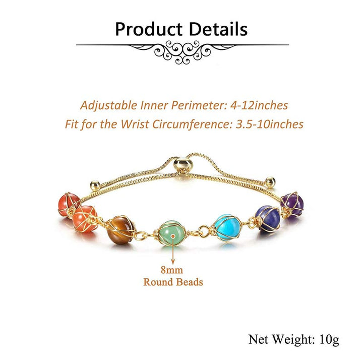 Chakra Natural Golden Color Adjustable Yoga Bracelet - image 5