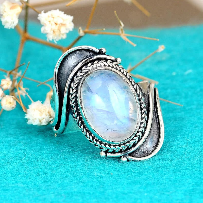 Olivenorma "Source of Intuition" - Retro Moonstone Ring - 10 - image 0
