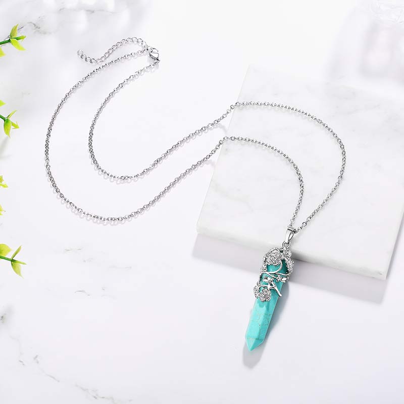 Olivenorma Natural Crystal Hexagonal Column Necklace - image 22