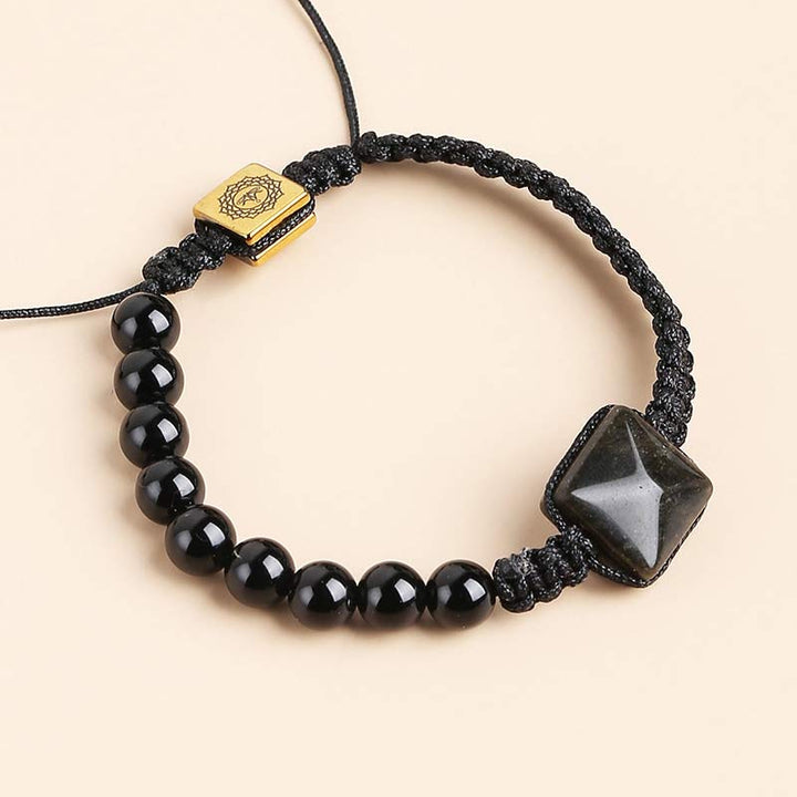 Natural Tiger Eye Protection Bracelet - Obsidian - image 3