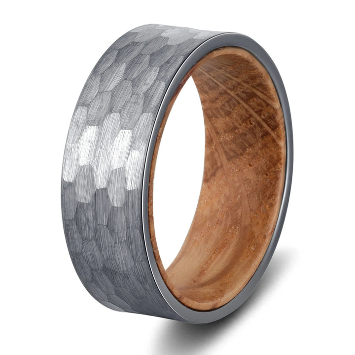 Olivenorma 8mm Tungsten Carbide Whiskey Barrel Wood Man Ring - 12 - image 0