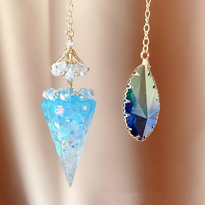 Olivenorma Clear Crystal Healing Orgone Pendulum - Clear Crystal（White Crystal) - image 0