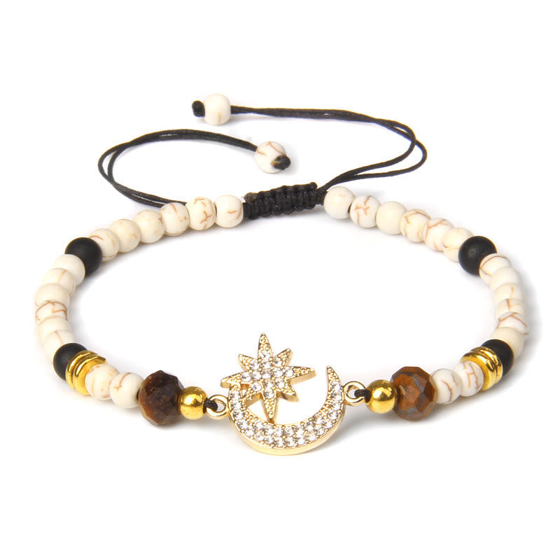 Olivenorma "Moon And Starlight" Gemstone Moon & Star Bracelet - Howlite - image 12