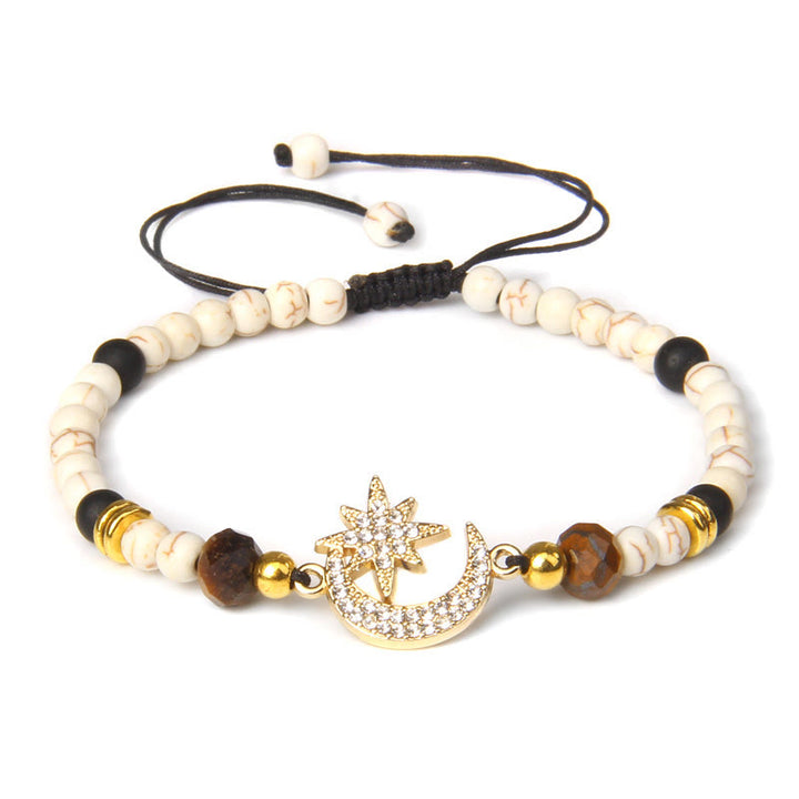 Olivenorma "Moon And Starlight" Gemstone Moon & Star Bracelet - Howlite - image 12