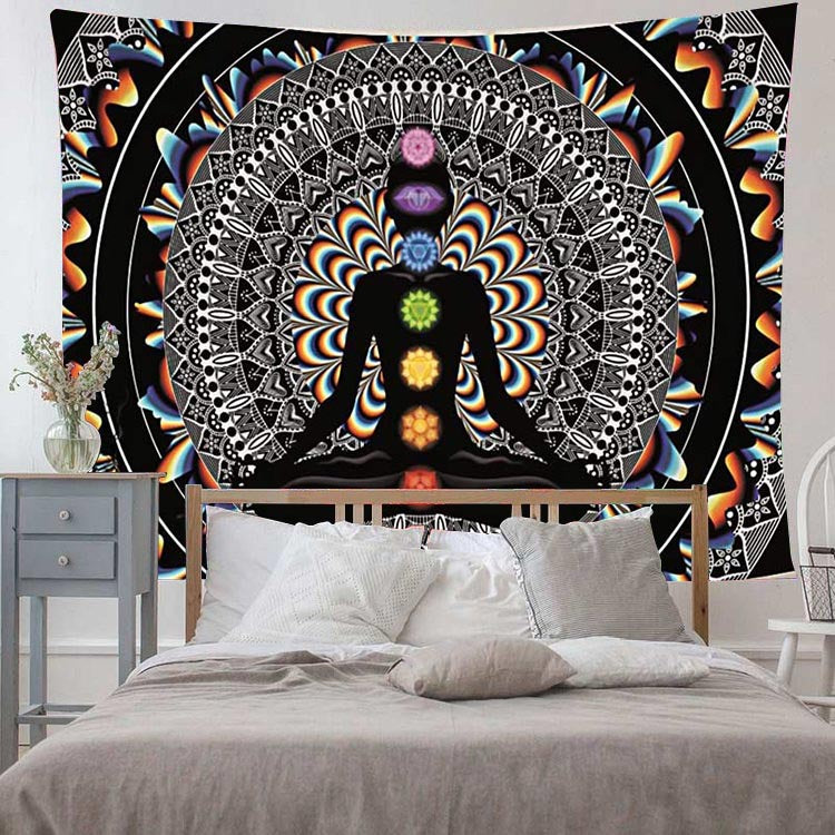 Chakra Vintage Meditating Yoga Tapestry - image 1
