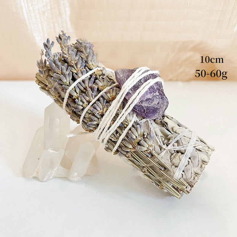 Olivenorma Natural Crystal Plant Rose Dried Flowers White Sage - Lavender&Amethyst - image 9