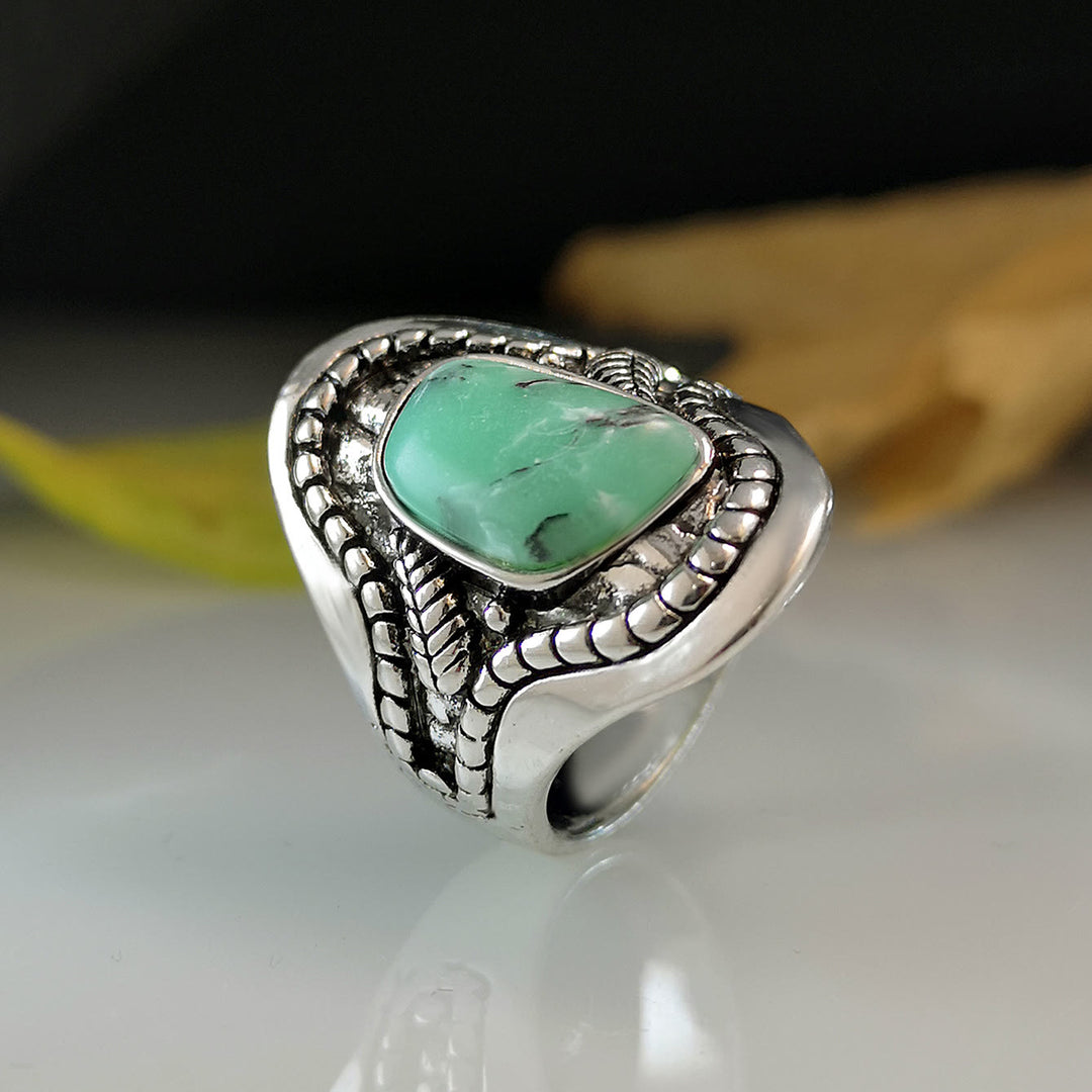 Olivenorma Vintage Large Turquoise Ring - image 4