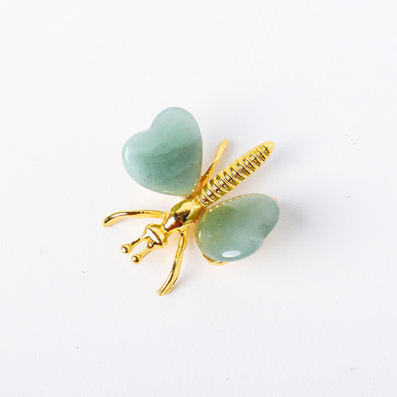 Olivenorma Natural Crystal Agate Dragonfly Gemstone Decoration - Green Aventurine - image 7