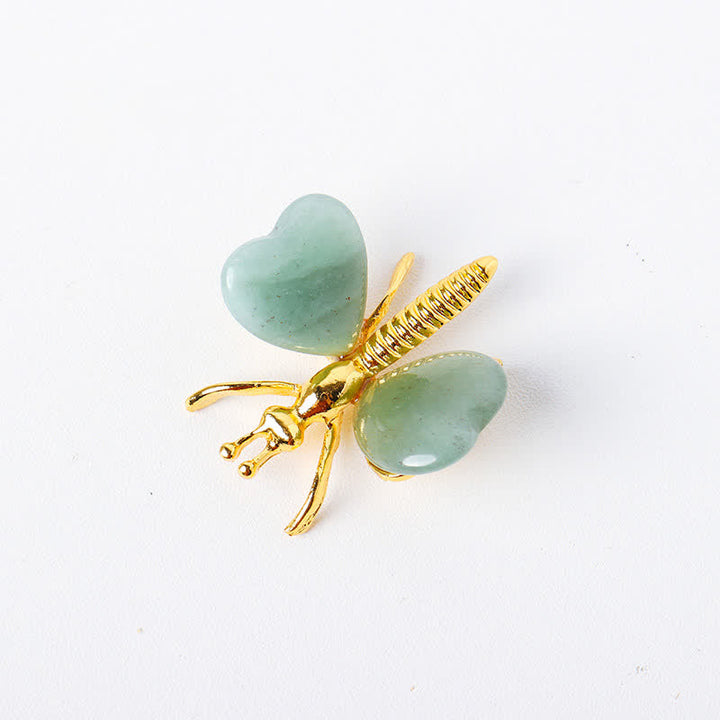 Olivenorma Natural Crystal Agate Dragonfly Gemstone Decoration - Green Aventurine - image 7