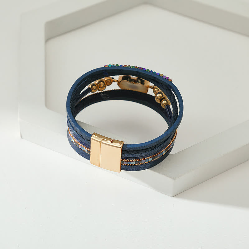 Olivenorma "Triple Protection" Heart Crystal Gold Bead Evil Eye Bracelet  - image 18