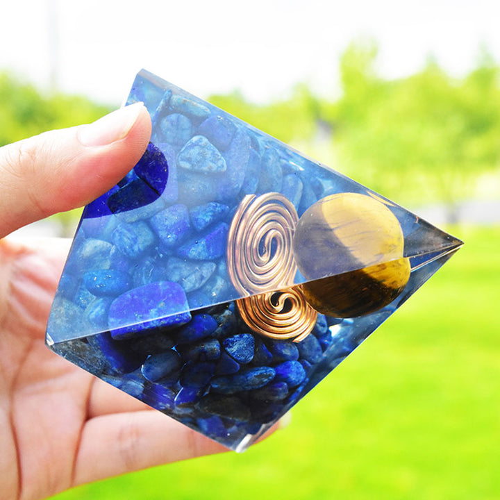 Olivenorma Lapis Lazuli Tiger Eye Orgone Pyramid - image 2