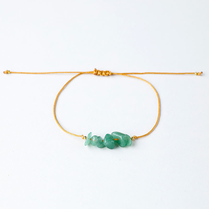 Olivenorma "Nature's Healing Wishes" Irregular Gemstone Braided Bracelet  - Green Aventurine - image 1