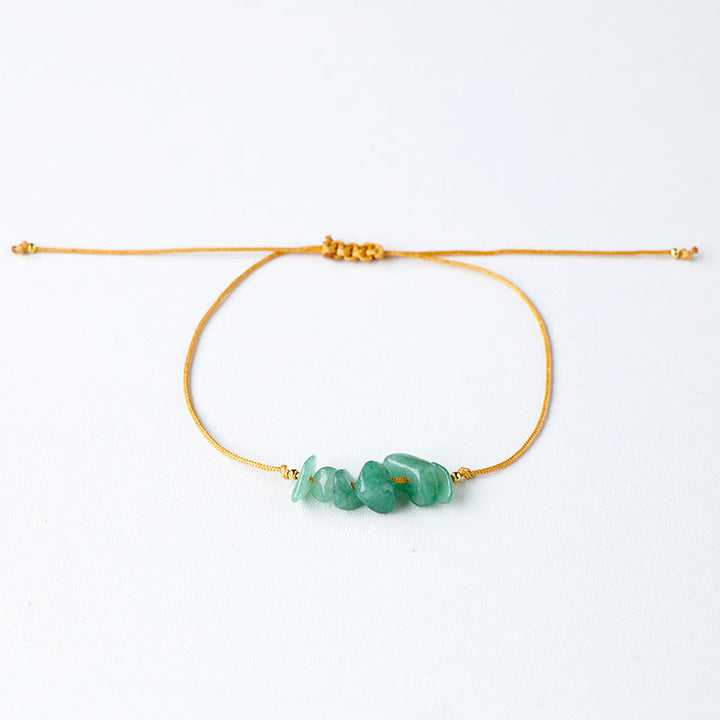 Olivenorma "Nature's Healing Wishes" Irregular Gemstone Braided Bracelet  - Green Aventurine - image 1