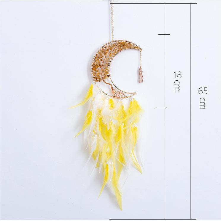 Olivenorma Natural Gravel Woven Tree of Life Moon Dream Catcher - image 25