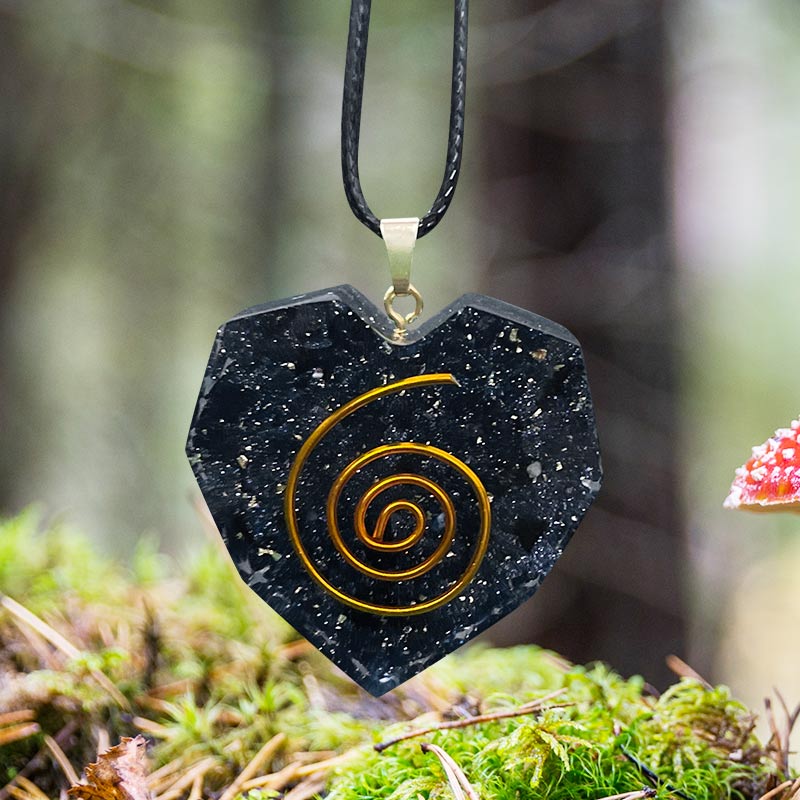 Olivenorma Blue Sandstone Natural Crystal Heart Necklace - image 3